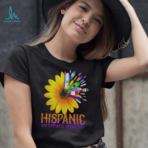 Hispanic Heritage Month National Latino Pretty Flower Flags T Shirt