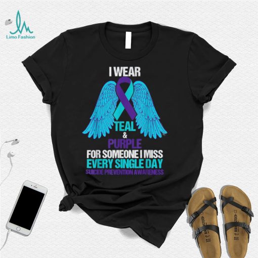 I Wear Teal And Purple For Someone Suicide Prevention T Shirt