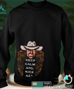 Impact Joe Doering cartoon face keep calm and kick ass shirt