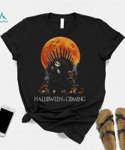 Is Coming Jack Skellington Sits On Throne Halloween Graphic Unisex Sweatshirt
