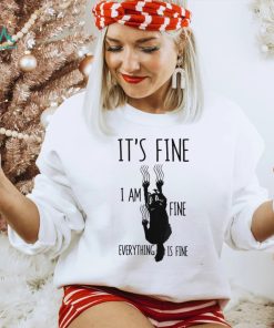 It’s Fine I’m Fine Everything Is Fine Scratching Cat Shirt