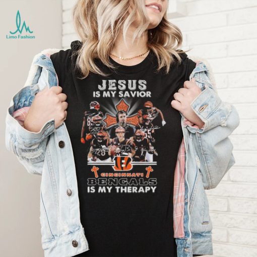 Jesus Is My Savior Cincinnati Bengals Is My Therapy Signatures shirt