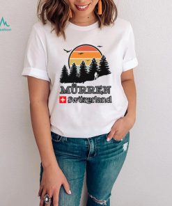 Mürren Hiking Forest Mountain Retro Sunset Switzerland Unisex T Shirt