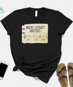 Music Literacy Matters I Like To Eat Puppies Retro Vintage Shirt