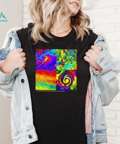 Neon rainbow colored Fluid flowing around filling the Entire Image Space shirt
