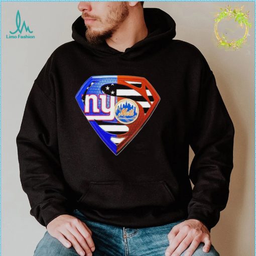 Official super Man logo New York Giants and New York Mets shirt
