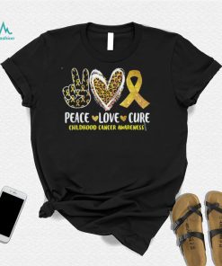 Peace Love Cure Childhood Cancer Awareness Leopart Heart T Shirt