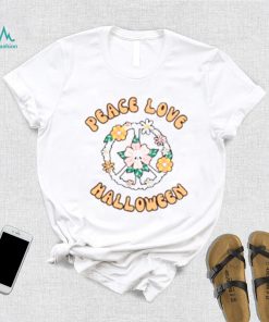 Peace Love Halloween Skull T Shirt