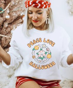 Peace Love Halloween Skull T Shirt