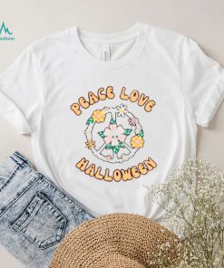 Peace Love Halloween Skull T Shirt