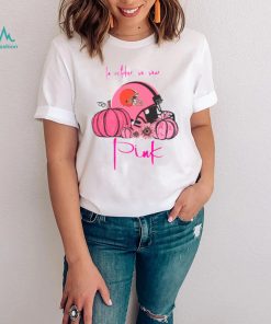 Pumpkin Cleveland Browns T Shirt In October We Wear Pink Breast Cancer Awareness