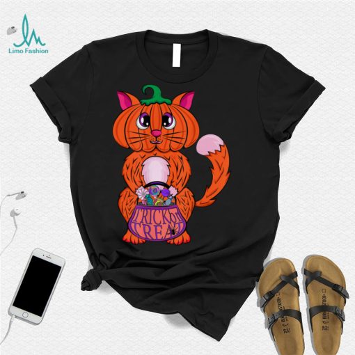 Pumpkin Head Cat   Halloween Cat Pumpkin Cat T Shirt