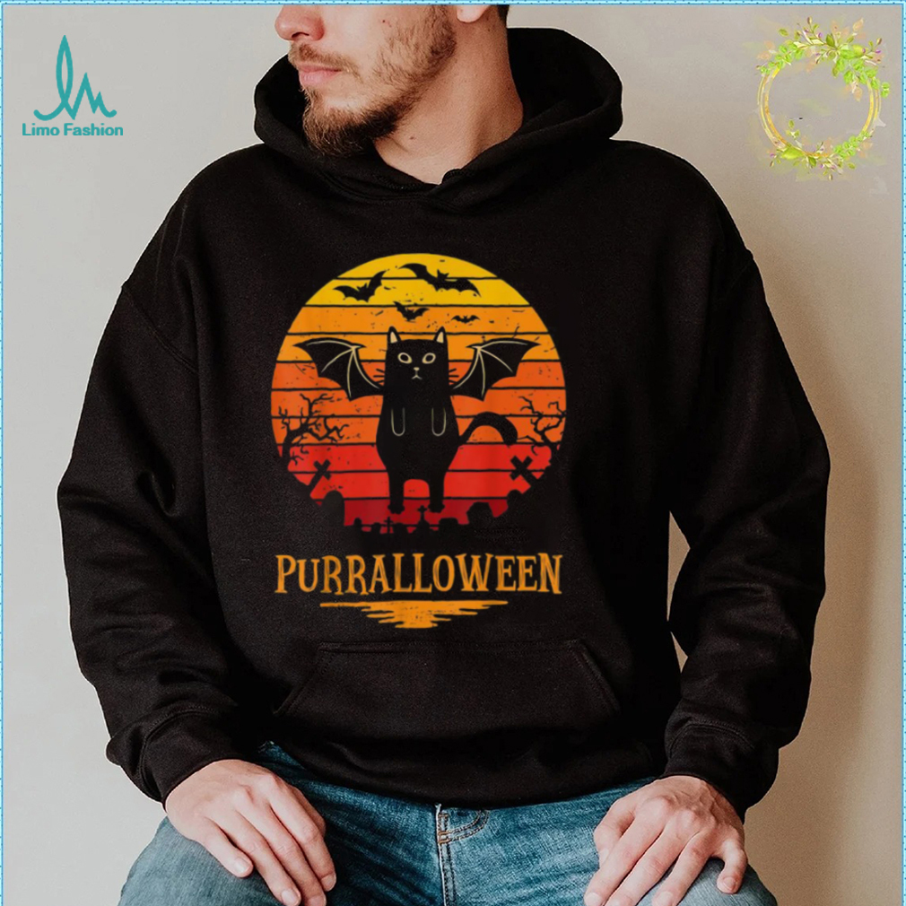 Purralloween Ghost Black Cat Halloween Shirt Purralloween Ghost Black Cat Halloween Shirt