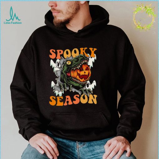 Scary Dinosaur Pumpkin Spooky Season Happy Halloween Shirt