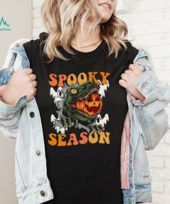Scary Dinosaur Pumpkin Spooky Season Happy Halloween Shirt