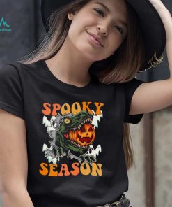 Scary Dinosaur Pumpkin Spooky Season Happy Halloween Shirt