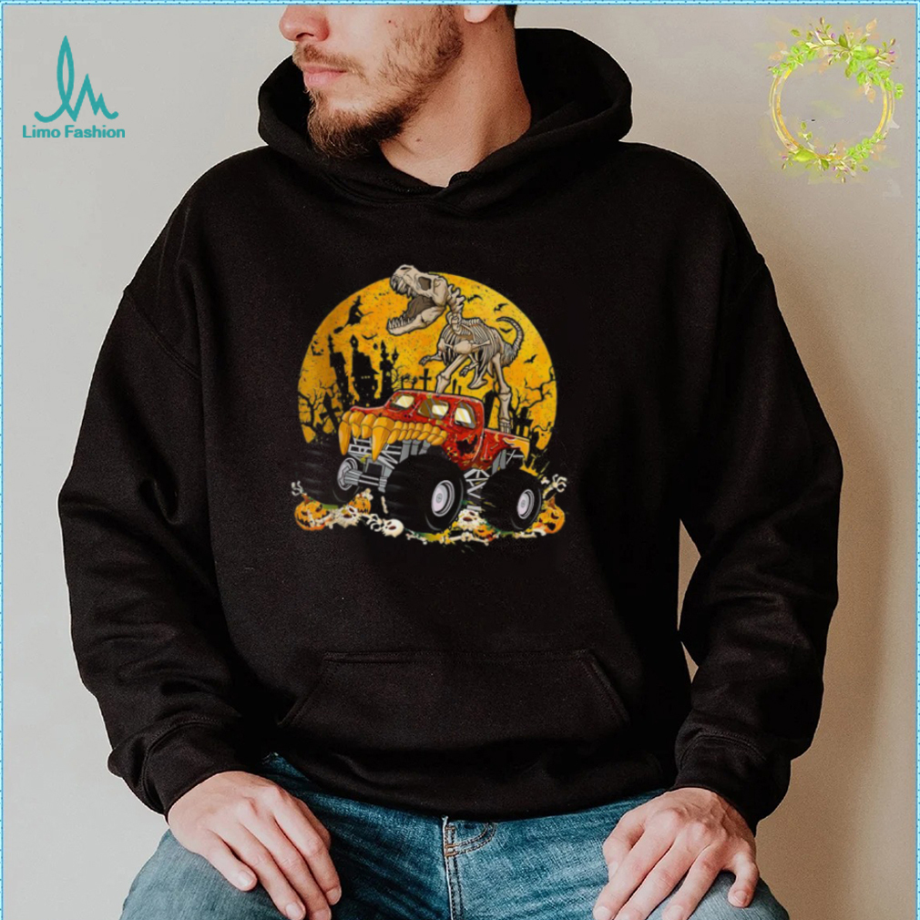 Skeleton Dinosaur Drive Monster Truck Skull Halloween Shirt Skeleton Dinosaur Drive Monster Truck Skull Halloween Shirt