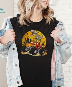Skeleton Dinosaur Drive Monster Truck Skull Halloween Shirt