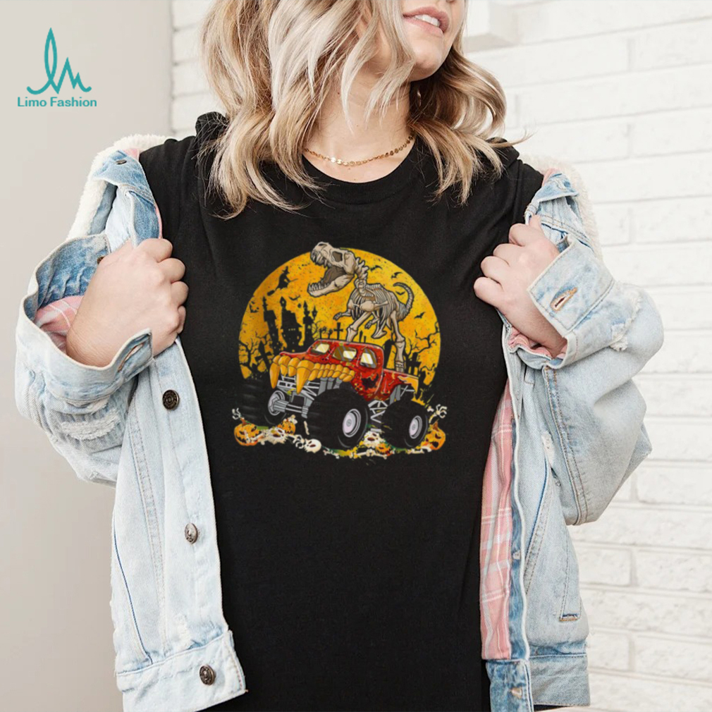 Skeleton Dinosaur Drive Monster Truck Skull Halloween Shirt Skeleton Dinosaur Drive Monster Truck Skull Halloween Shirt