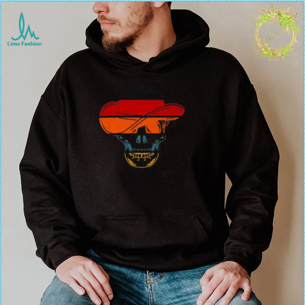 Skeleton Face Hat Retro Sunset Halloween Shirt Skeleton Face Hat Retro Sunset Halloween Shirt