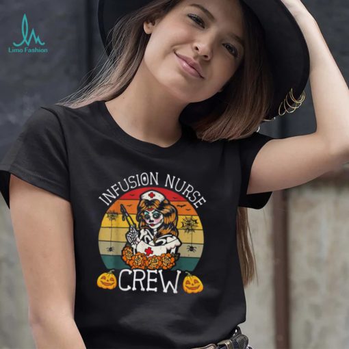 Skeleton Infusion Nurse Crew Halloween Shirt