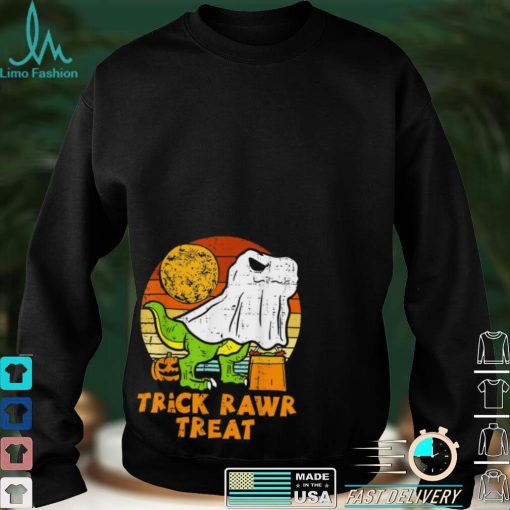 Trick Rawr Treat Ghost Dinosaur Halloween Shirt