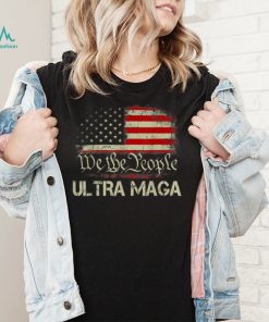 Ultra Maga Proud Pro Trump 2024 Funny Republican USA Flag T Shirt