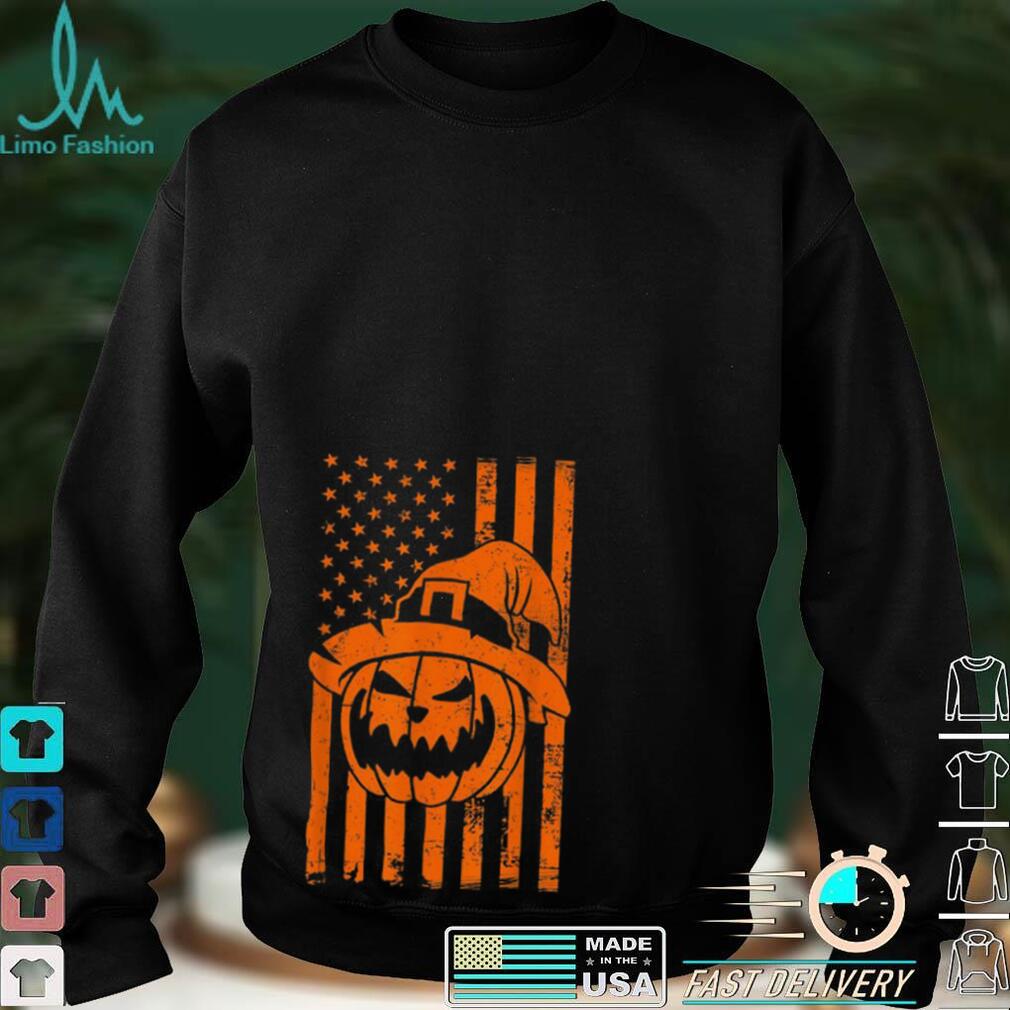 Usa Flag Pumpkin Halloween Witch Hat Shirt Usa Flag Pumpkin Halloween Witch Hat Shirt