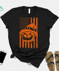 Usa Flag Pumpkin Halloween Witch Hat Shirt