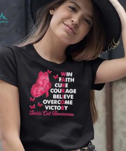 Warrior win faith cure ribbon sickle cell awareness shirt