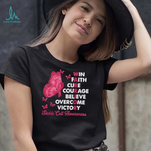 Warrior win faith cure ribbon sickle cell awareness shirt