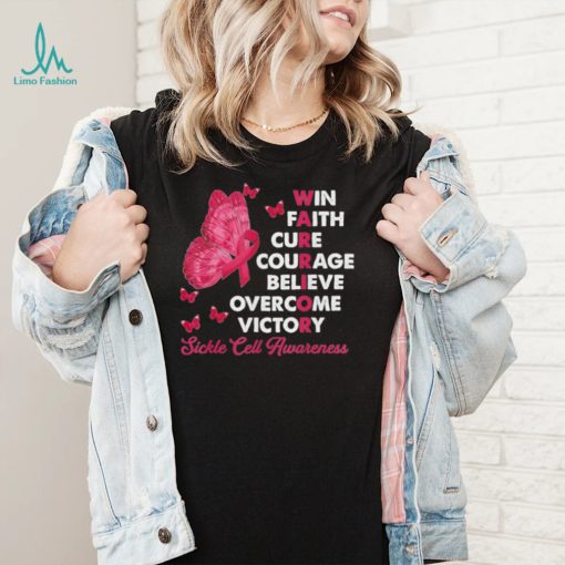Warrior win faith cure ribbon sickle cell awareness shirt