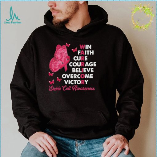 Warrior win faith cure ribbon sickle cell awareness shirt