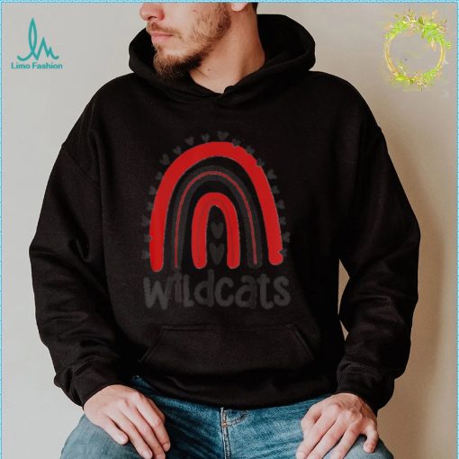 Wildcats school hearts rainbow wildcat sports spirit team shirt