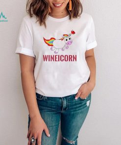 Wineicorn wine drinking unicorn shirt