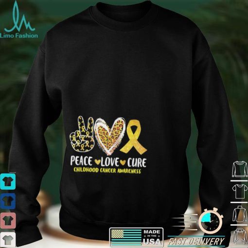 peace love cure childhood cancer awareness leopart heart shirt Shirt
