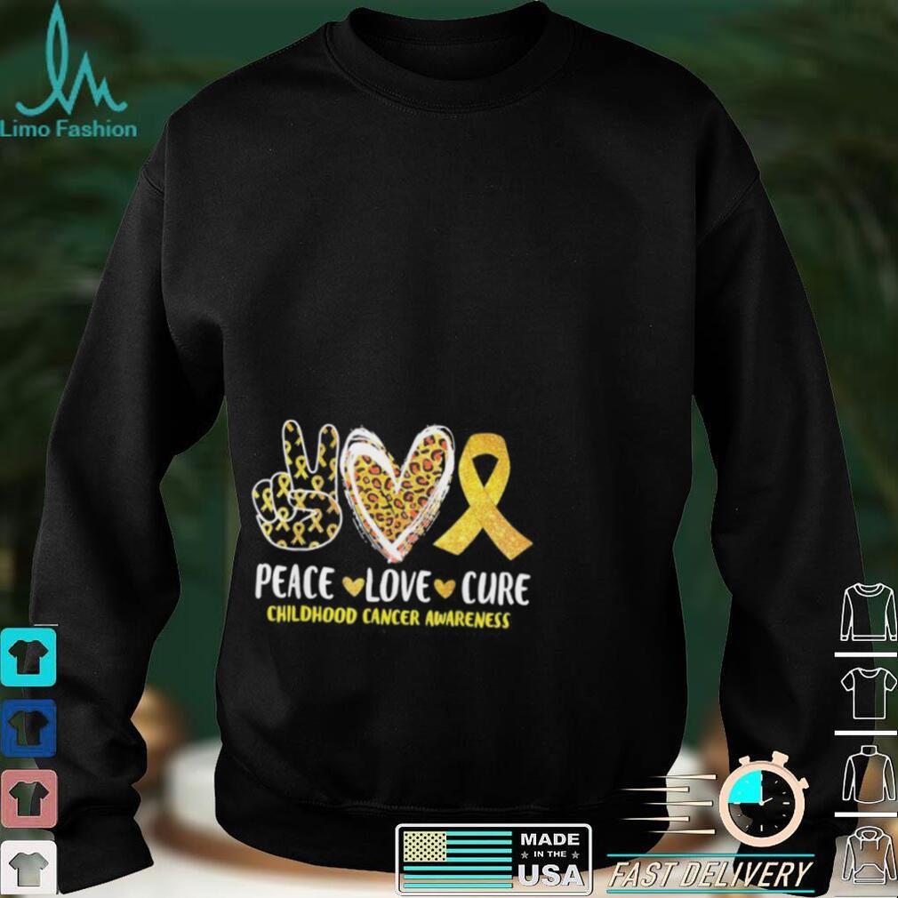 peace love cure childhood cancer awareness leopart heart shirt Shirt peace love cure childhood cancer awareness leopart heart shirt Shirt