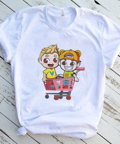 Animated vlad and nikI in the shopping cart shirt
