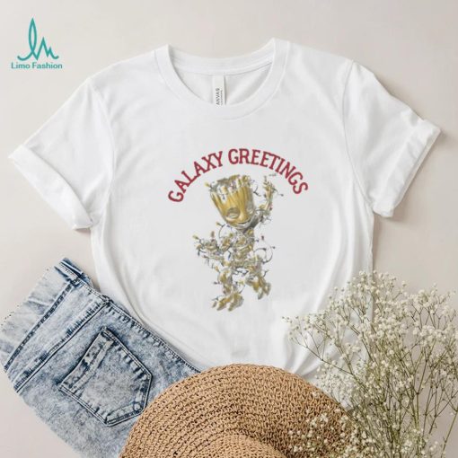 Baby Groot Galaxy Greetings Christmas Light Shirt