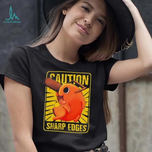 Caution sharp edges pochita chainsaw man 2022 shirt