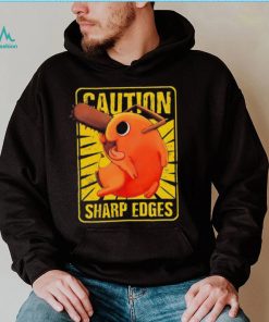 Caution sharp edges pochita chainsaw man 2022 shirt