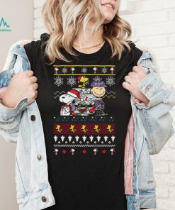 Charlie Brown Christmas T shirt Charlie Brown With Snoopy Xmas Pattern1