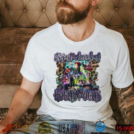 Just A Bunch of Hocus Pocus with Leopard Halloween Tshirt
