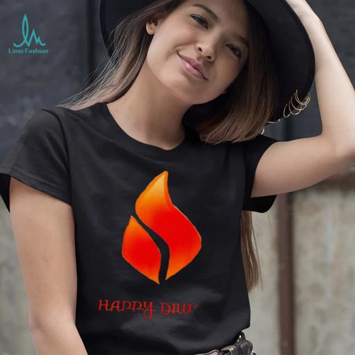 Fire Candle Light Happy Diwali Festival logo shirt