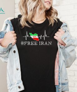 Free Iran Symbol Flag Heartbeat Freedom Love T Shirt1