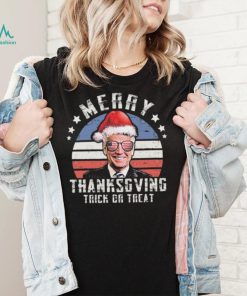 Funny Joe Biden Merry Thanksgiving USA Flag Anti Biden T Shirt