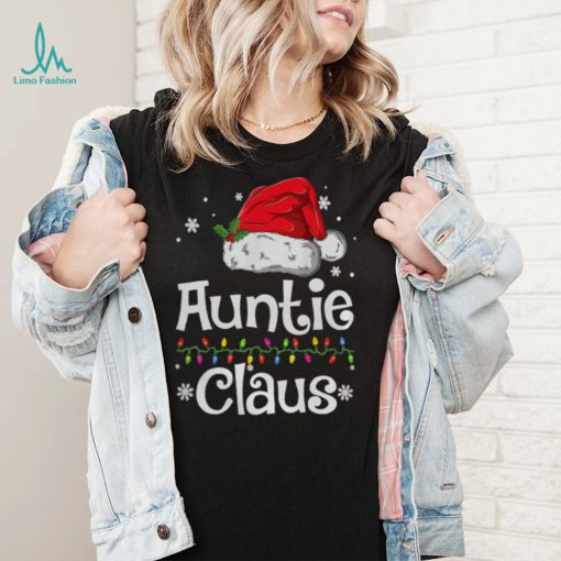 Funny Santa Auntie Claus Christmas Matching Family T Shirt
