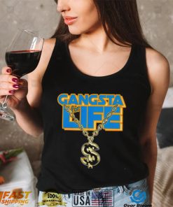 Gangsta for Life rap necklace shirt2