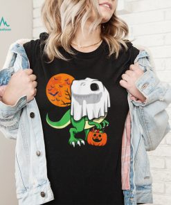 Ghost T Rex Dinosaur Pumpkin Halloween Tyrannosaurus Toddler T Shirt