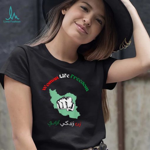 Gift Women Life Freedom Farsi Zan Zendegi Azadi With Female Fist T Shirt